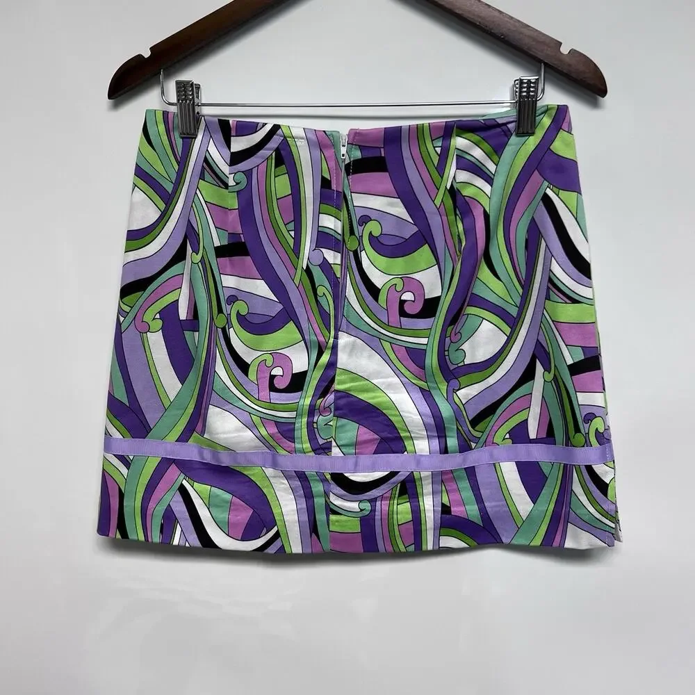 VTG Y2K Bamboo Traders Skort Skirt Sz 6 Colorful Preppy Groovy Tenniscore 90s‎